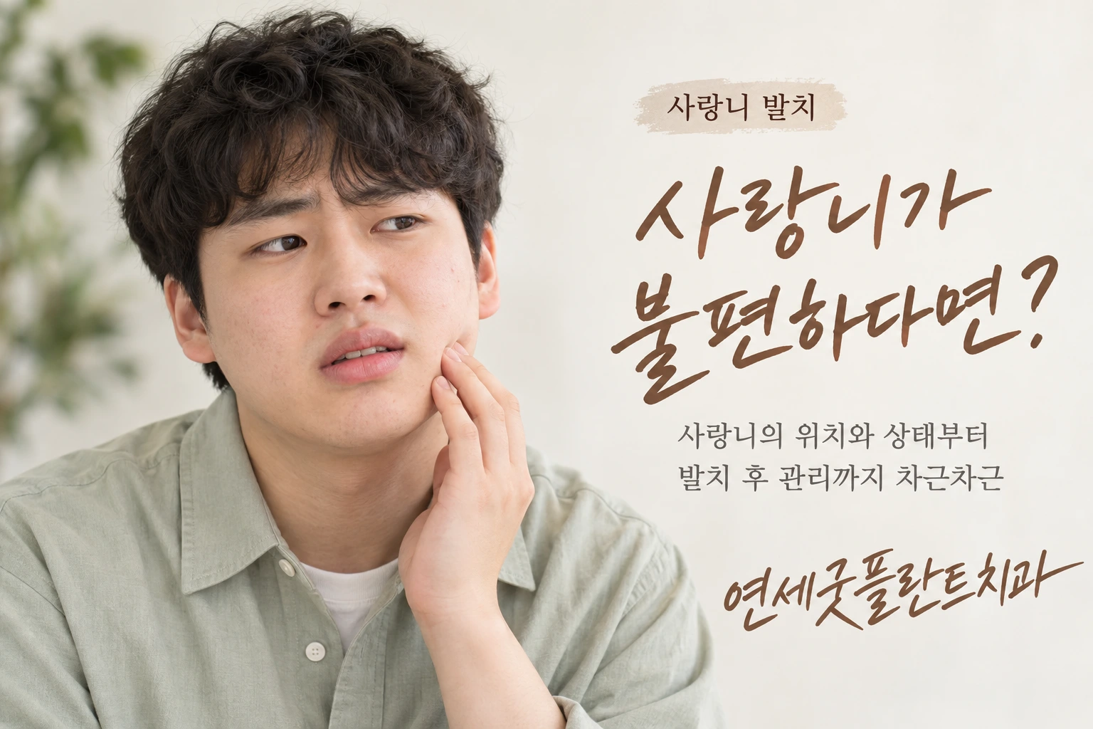 연세굿플란트치과 사랑니 발치: 사랑니가 불편하다면? 사랑니의 위치와 상태부터 발치 후 관리까지 차근차근.